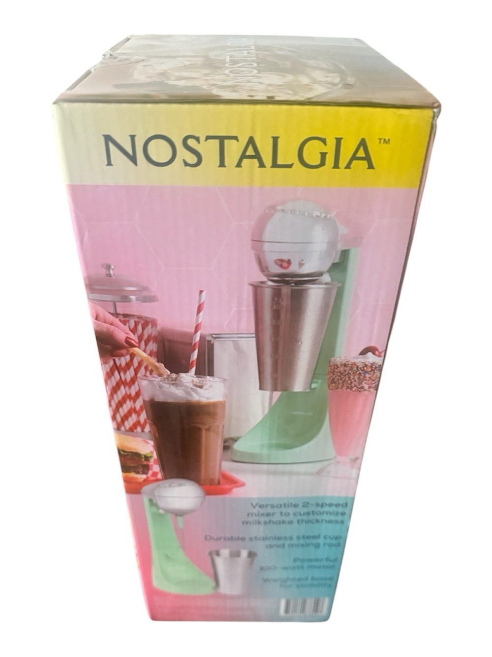 Nostalgia Mint and Pink Retro-Style Milkshake Maker